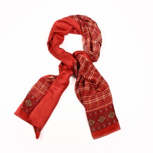 Chal 100% seda estampada/reversible rojo